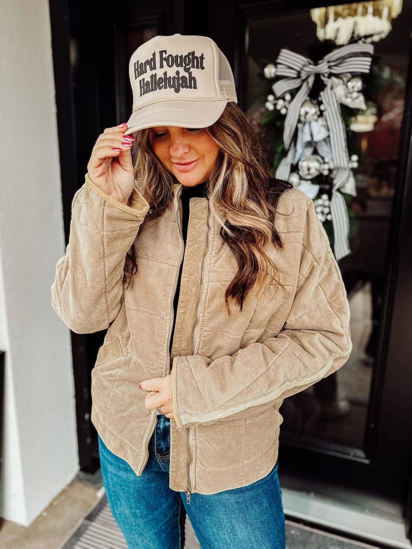 Hard Fought Hallelujah Trucker Hat: No Chain
