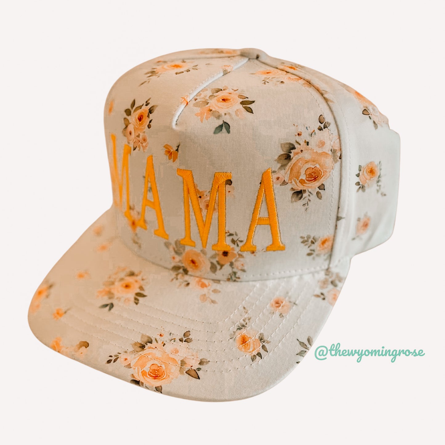 Floral MAMA Flat brimmed Hat