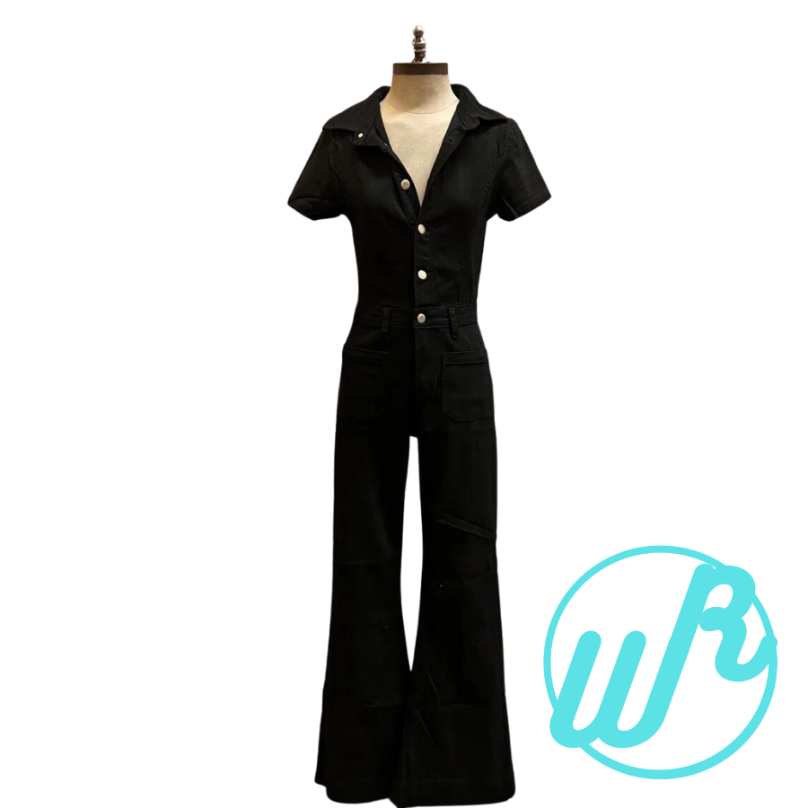 Black Denim Jumpsuit