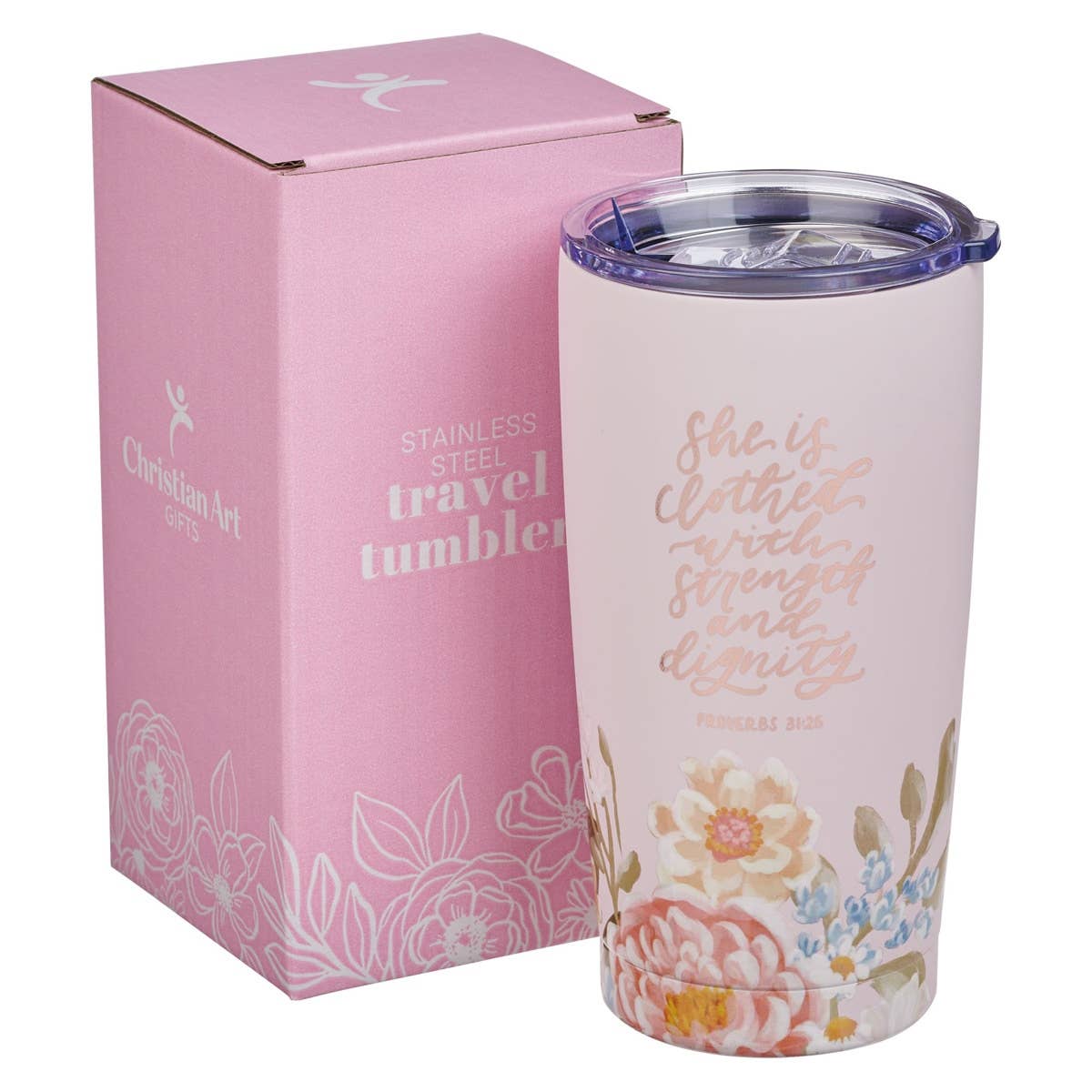 Pink Tumbler Strength & Dignity Prov. 31:25