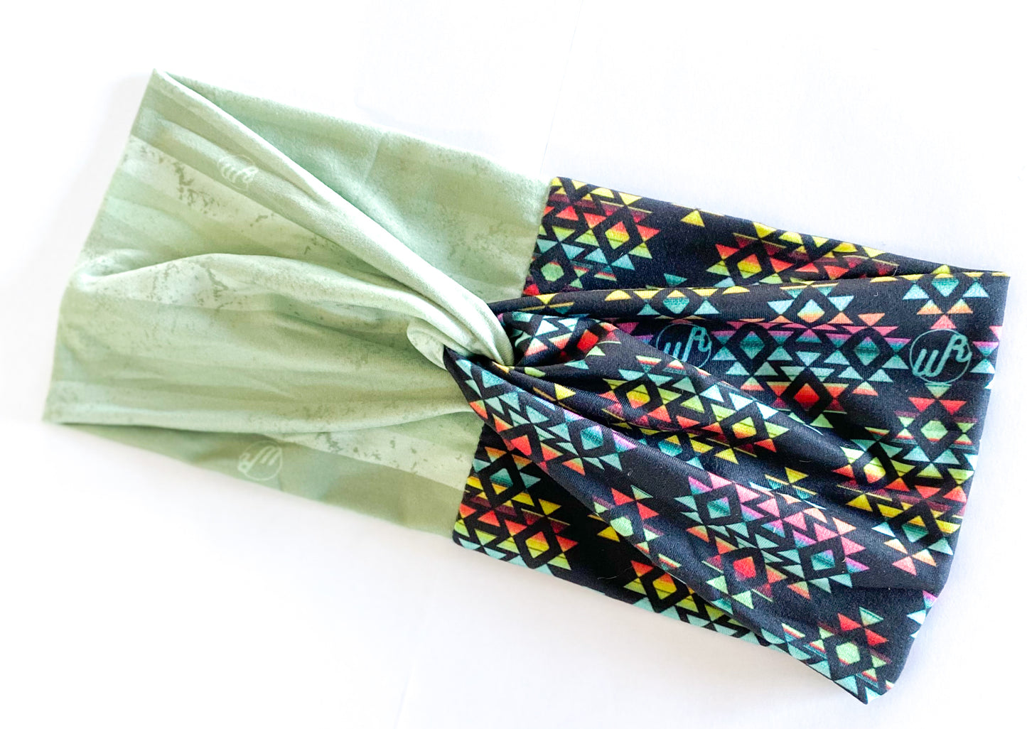 Sunrise Sunset Aztec/ Solid Sage Stripes