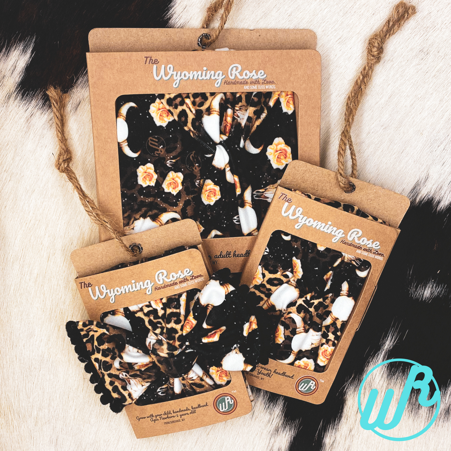 Cow Skull Leopard Fade Headband