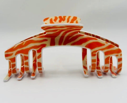 ORANGE ZEBRA Baseball Cap Claw Clip
