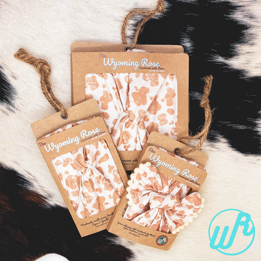 Distressed Cow Print Headband