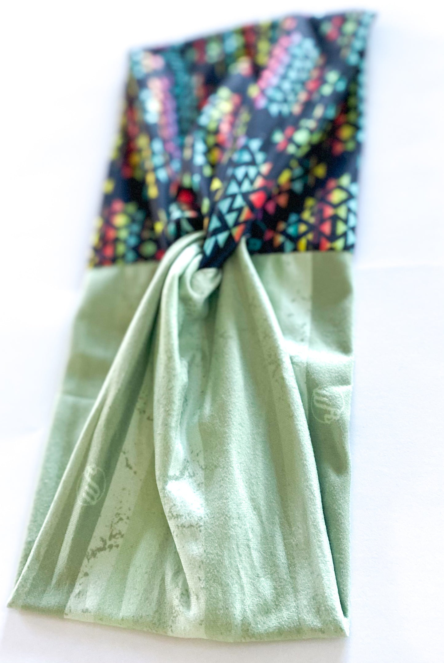 Sunrise Sunset Aztec/ Solid Sage Stripes