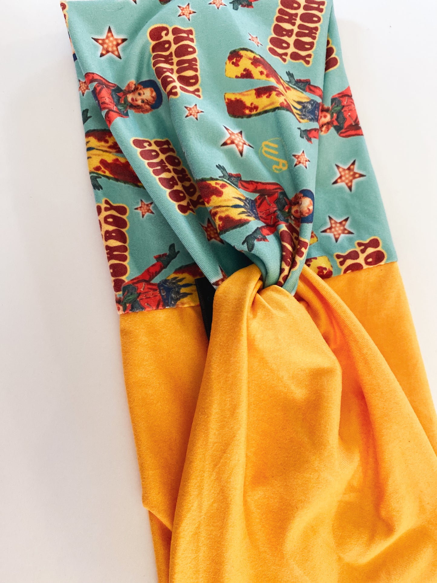 Vintage Howdy Cowboy/Solid Yellow Headband