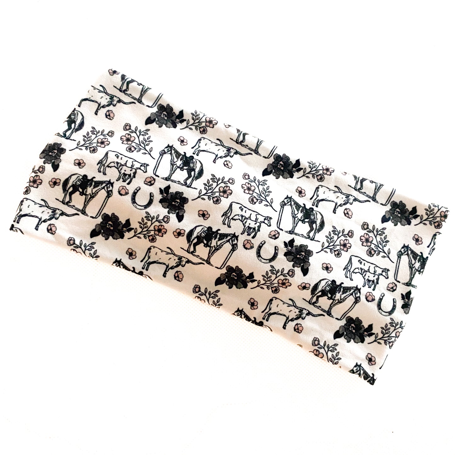 Floral Horse Toile Ivory Headband