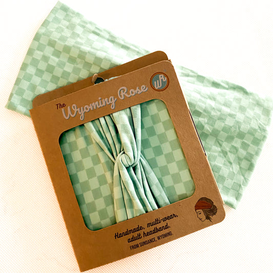 Checkered Olive Headband