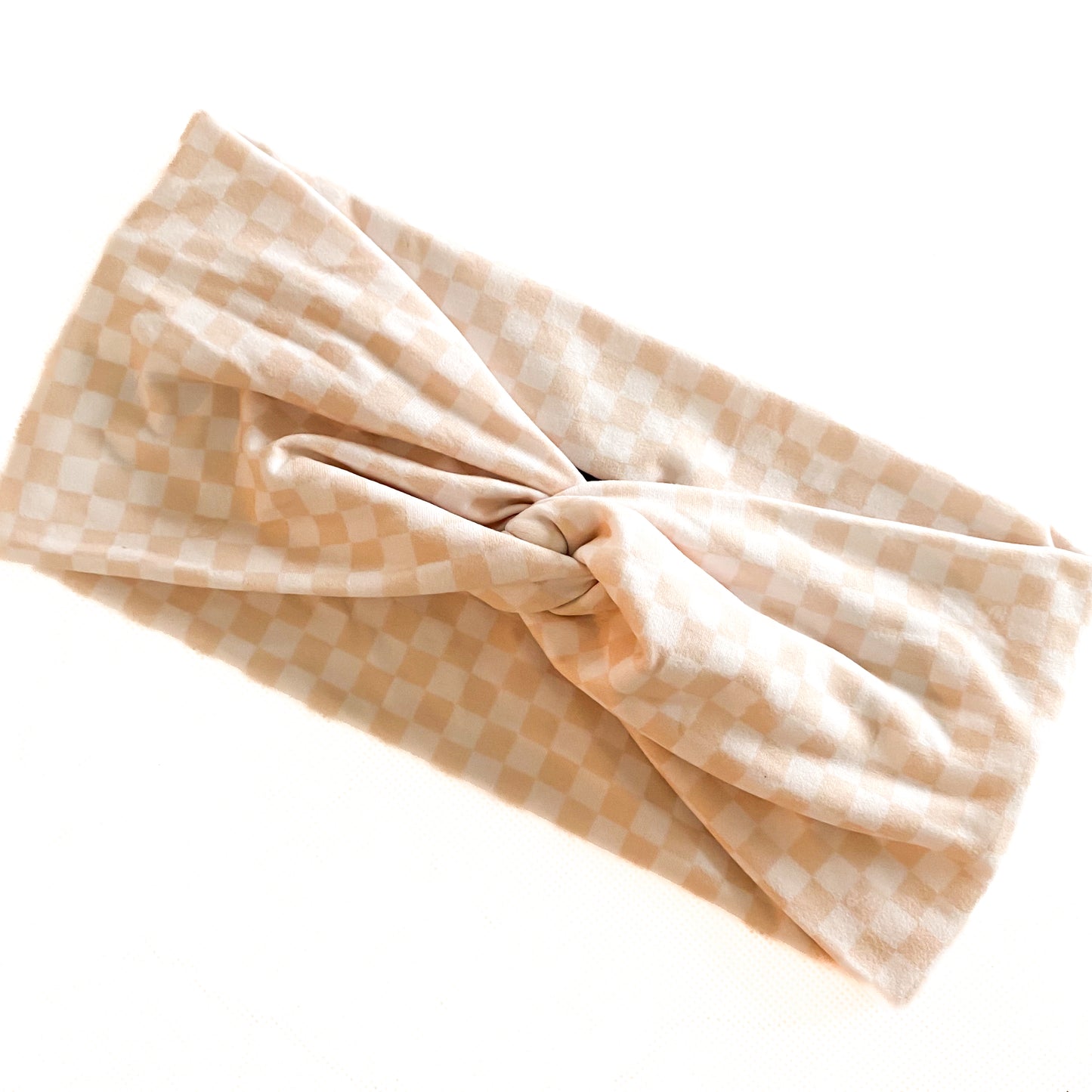 Checkered Cream Headband