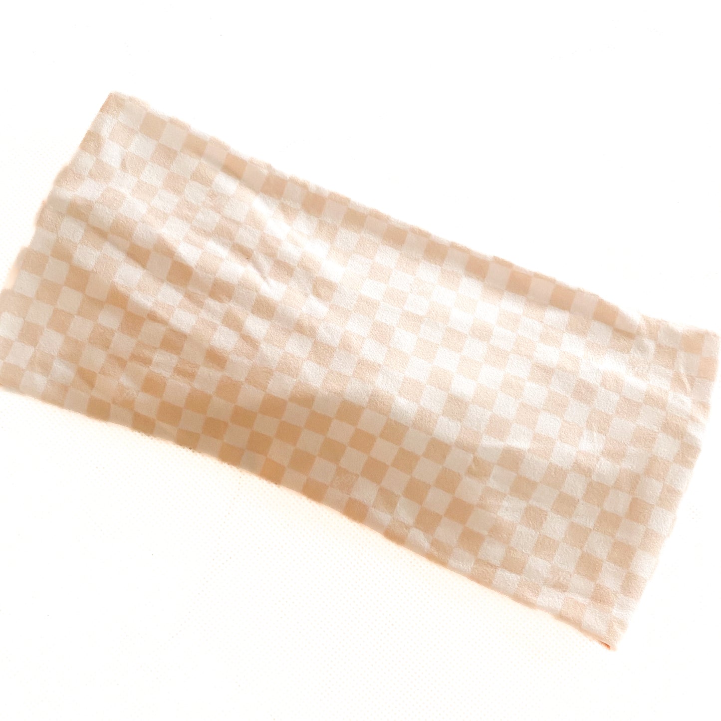 Checkered Cream Headband
