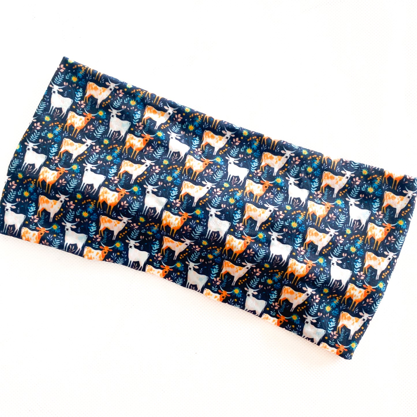 Blue Boho Cows Headband