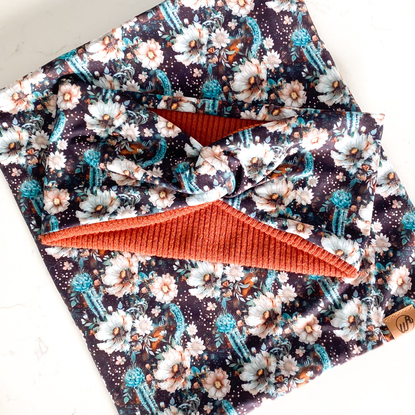 Cactus Floral Meadows and Rust Koozie Set