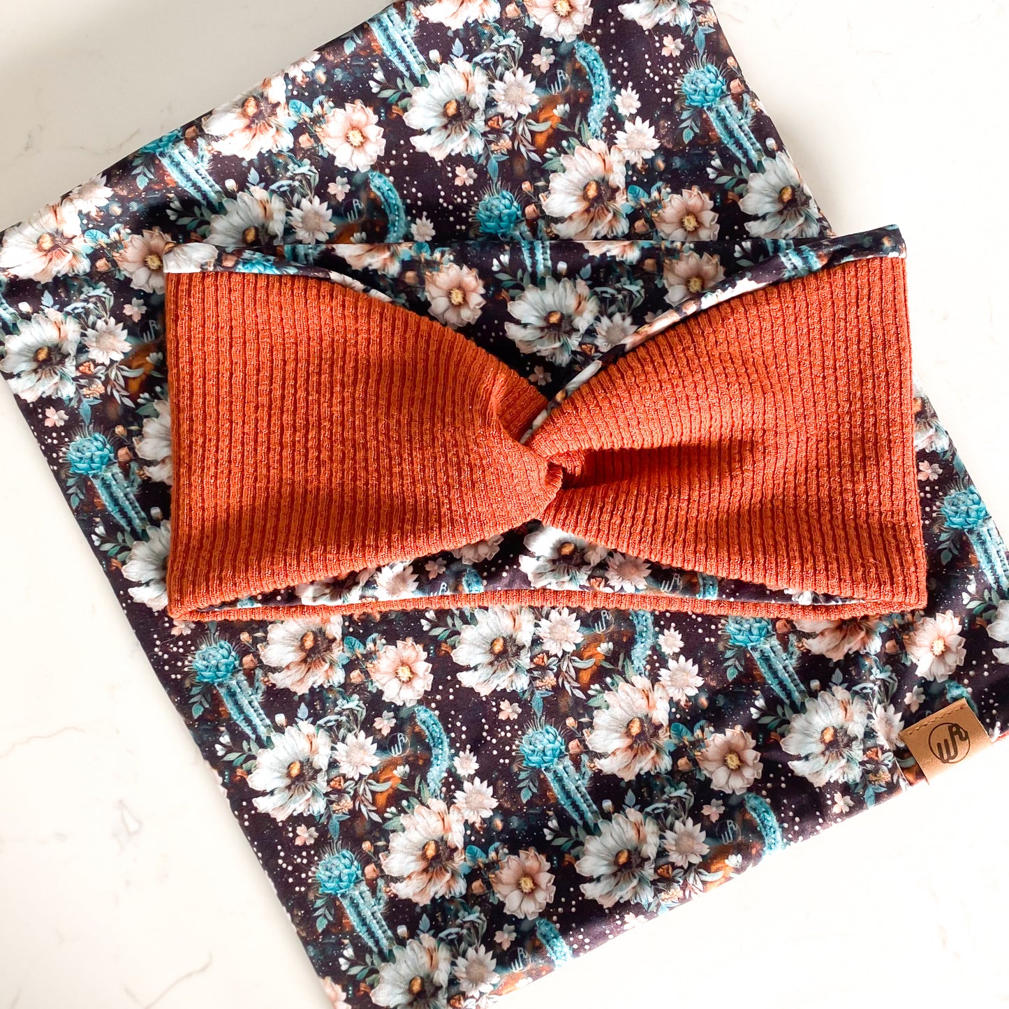 Cactus Floral Meadows and Rust Koozie Set