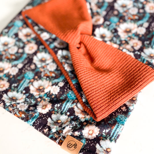 Cactus Floral Meadows and Rust Koozie Set