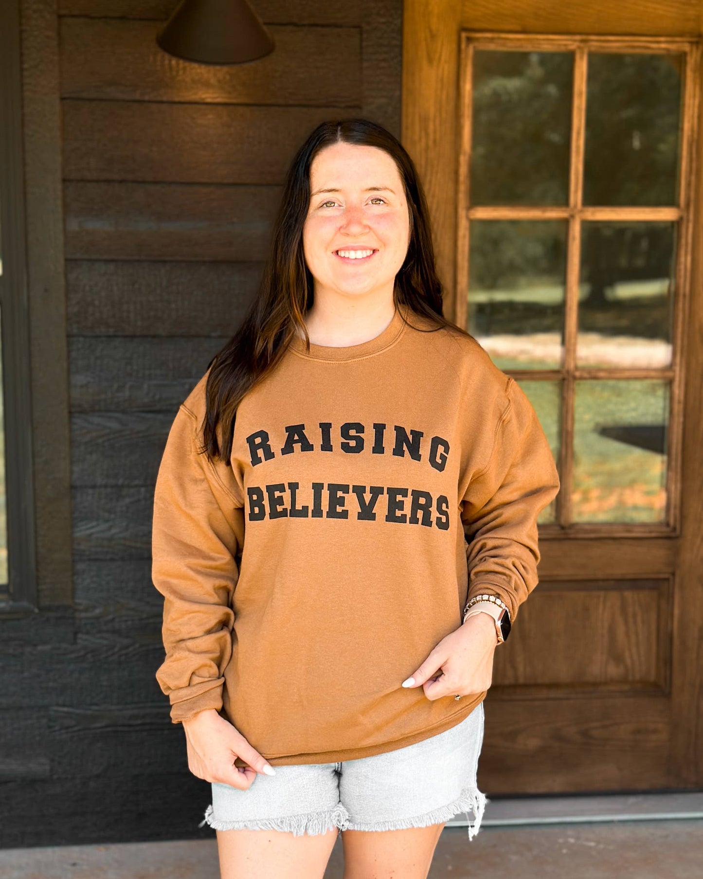 Raising Believers Pecan Graphic Sweatshirt : S