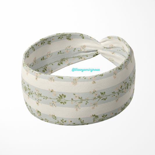 Striped Floral Vines Headband