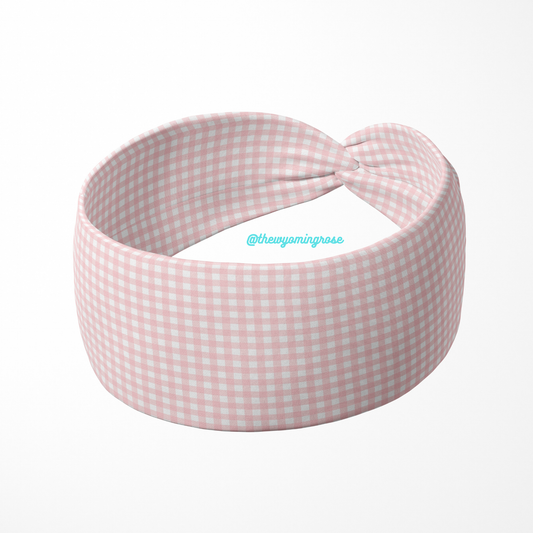 Plaid Pink Headband
