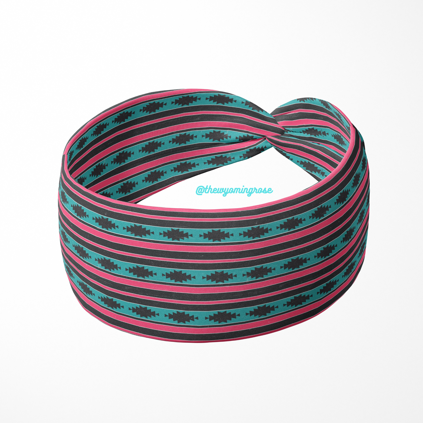 Pink Distressed Aztec Headband
