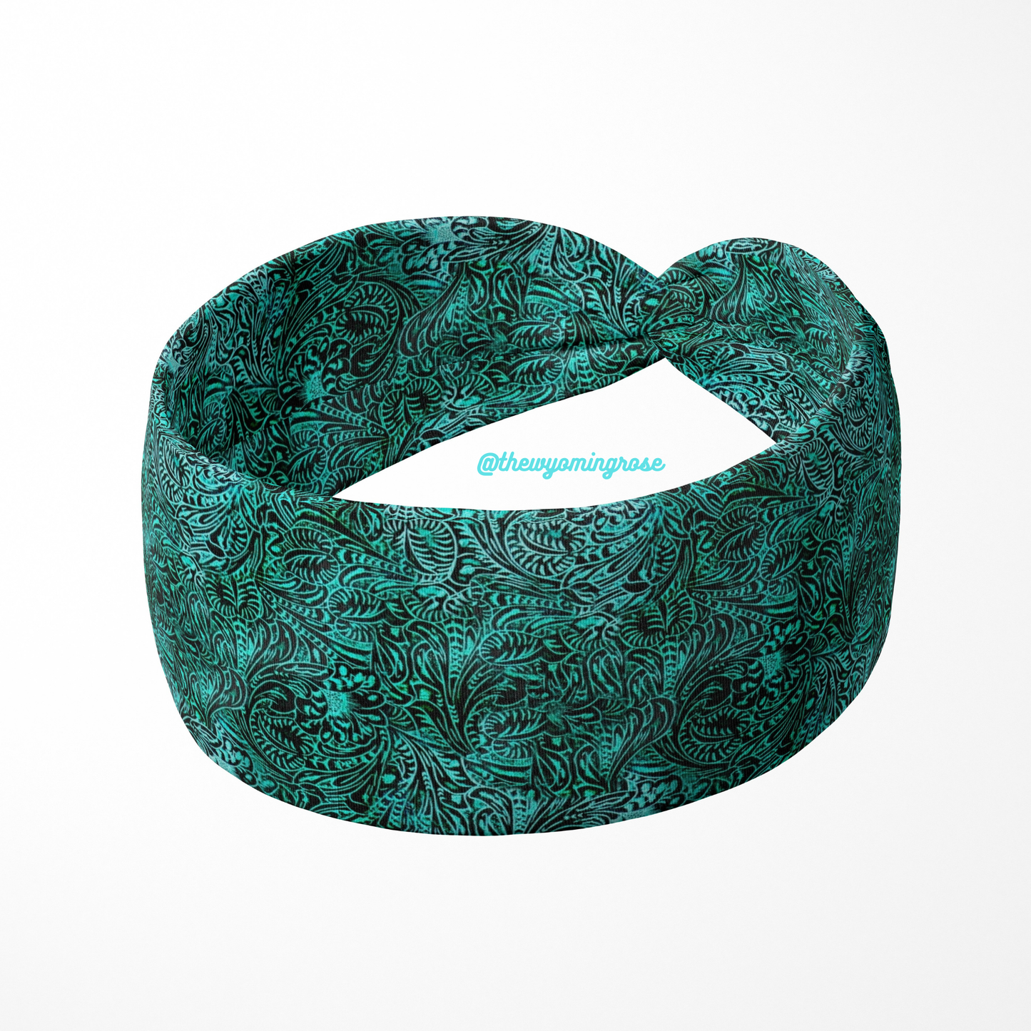 Tooled Leather Turquoise Headband