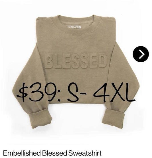 Embellished Blessed Sweatshirt Olive