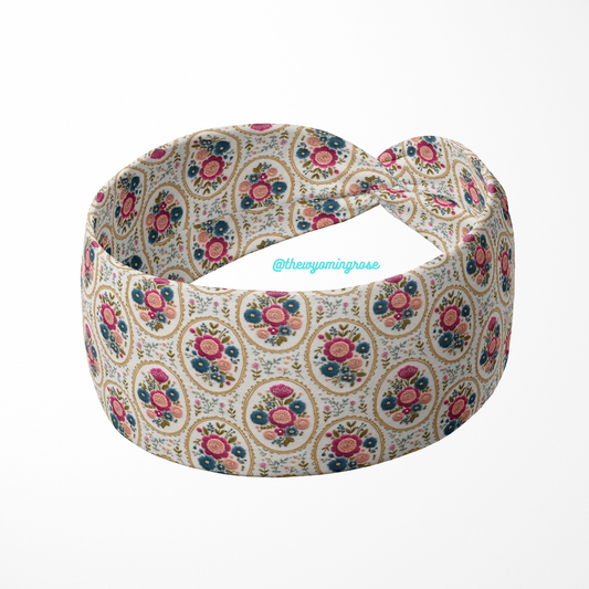 Oval Floral Stitch Headband