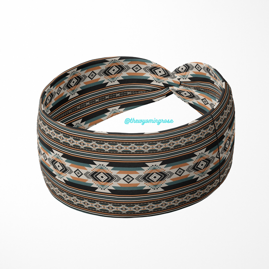 Orange and Teal Navajo Headband