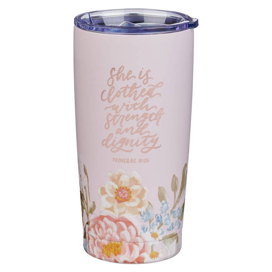 Pink Tumbler Strength & Dignity Prov. 31:25