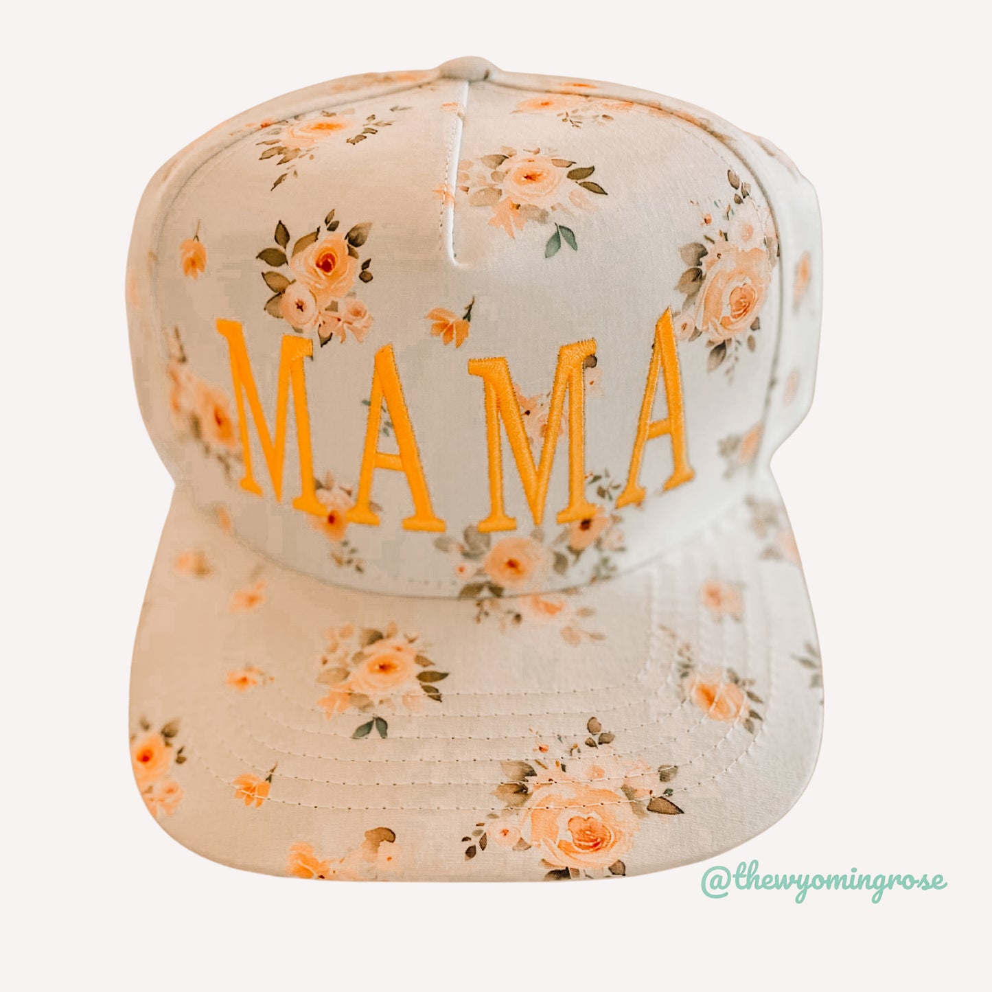 Floral MAMA Flat brimmed Hat