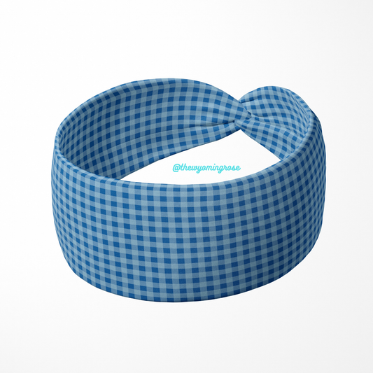 Plaid Blue Headband