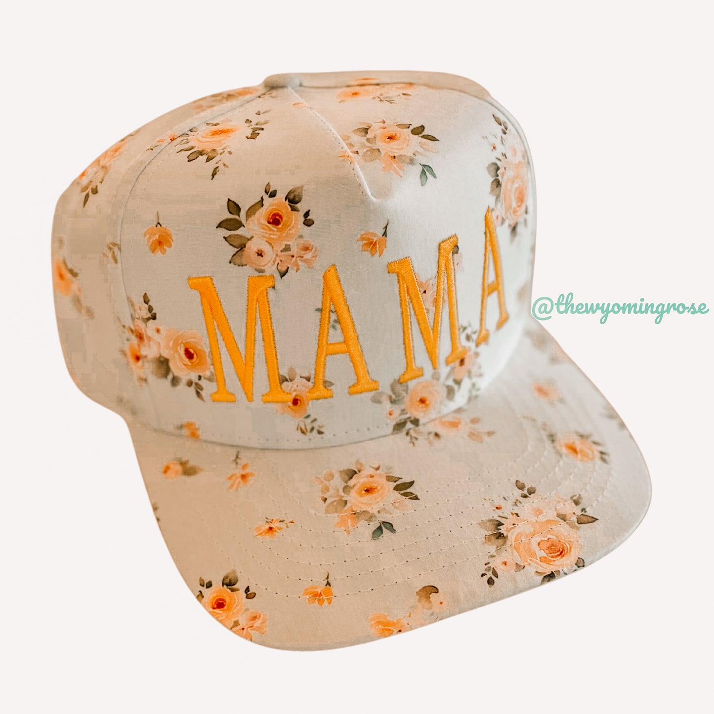 Floral MAMA Flat brimmed Hat