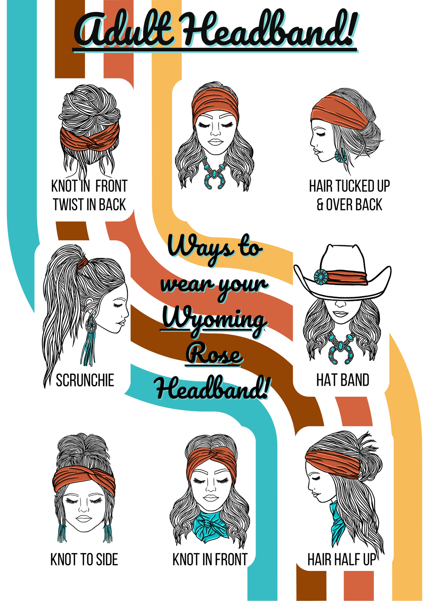Ways to wear your Wyoming Rose headband!