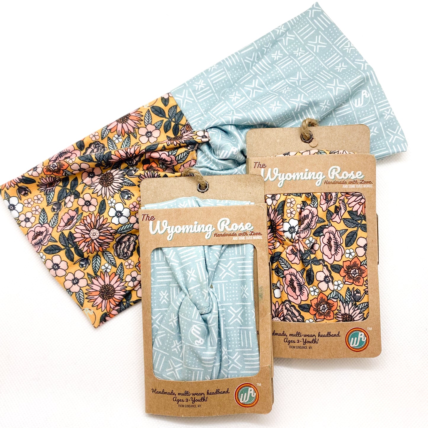 Retro Floral/Blue MudCloth