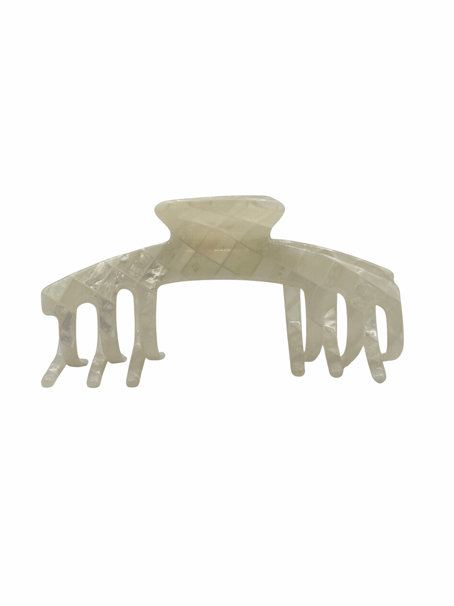 White Opal Baseball Cap Claw Clip